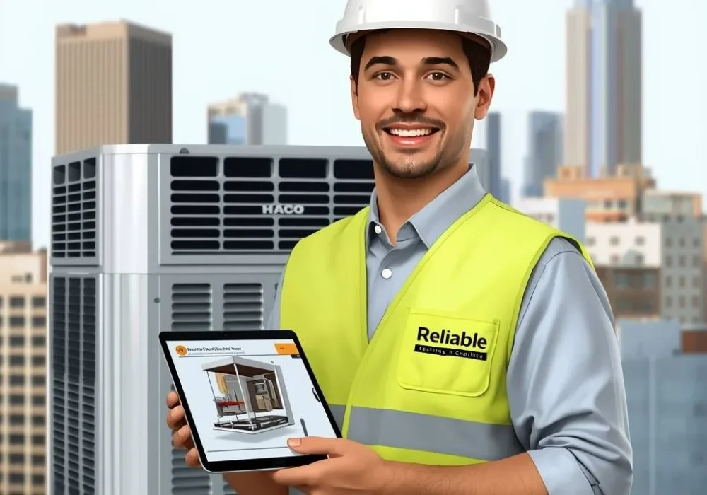 lucid-origin_A_photorealistic_illustration_of_a_professional_HVAC_technician_wearing_a_bright-0-risy6lgu337y8xjc7nqwnw4xv7lw14ukn5wmf0w6l4